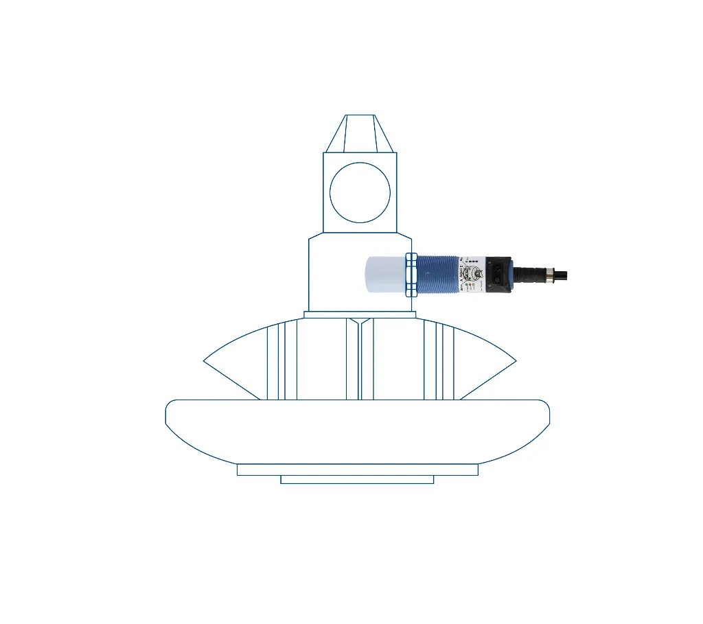 DOL 44 capacitive sensor mounted outside feeder illustration