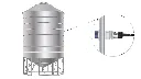 DOL 44 capacitive sensor mounted on silo wall diagram