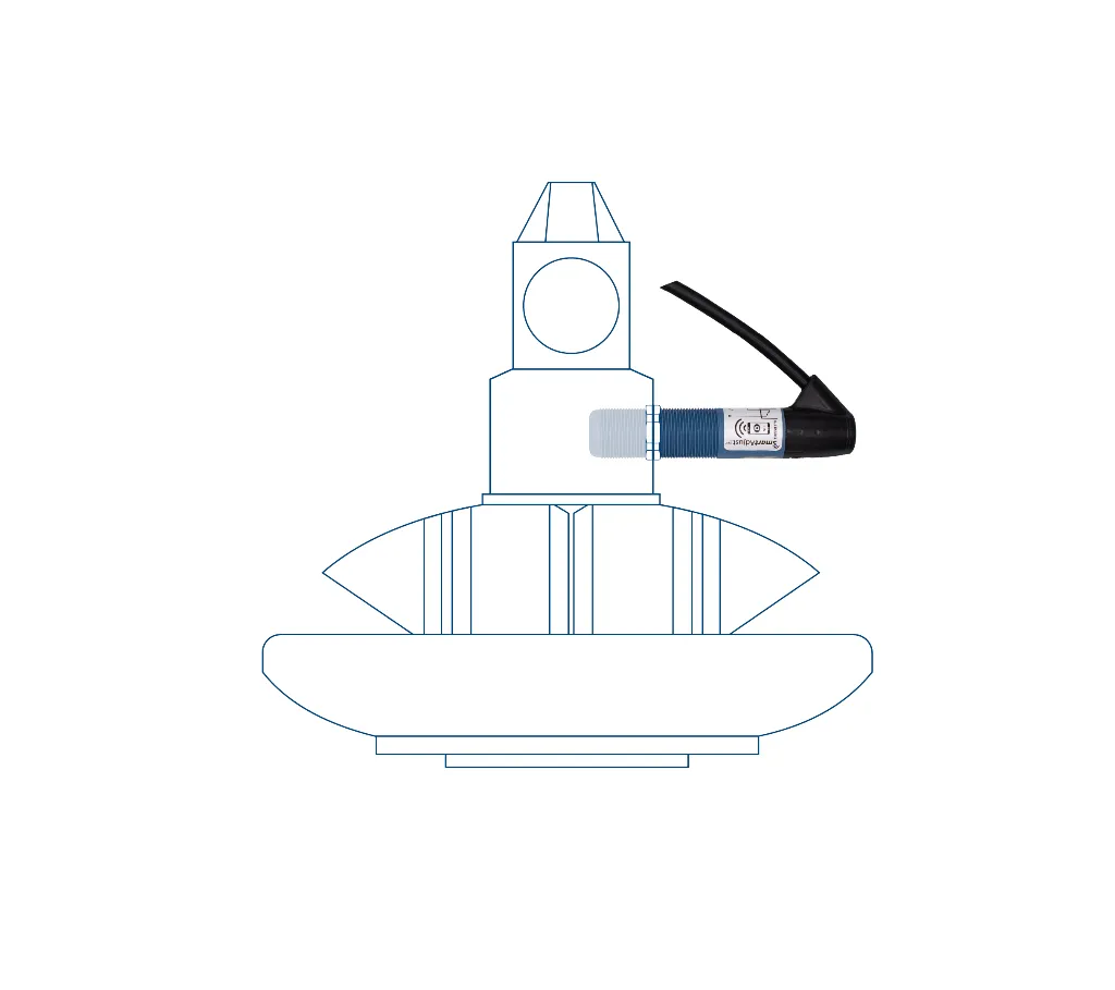 DOL 26 small capacitive sensor mounted outside feeder illustration