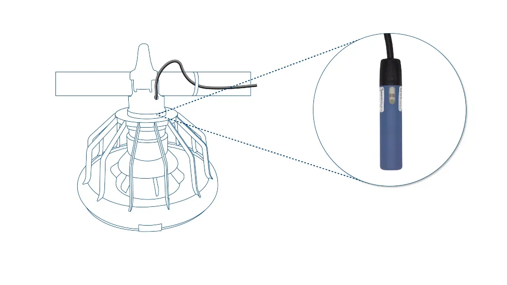 DOL 26 small capacitive sensor mounted inside feeder cone diagram
