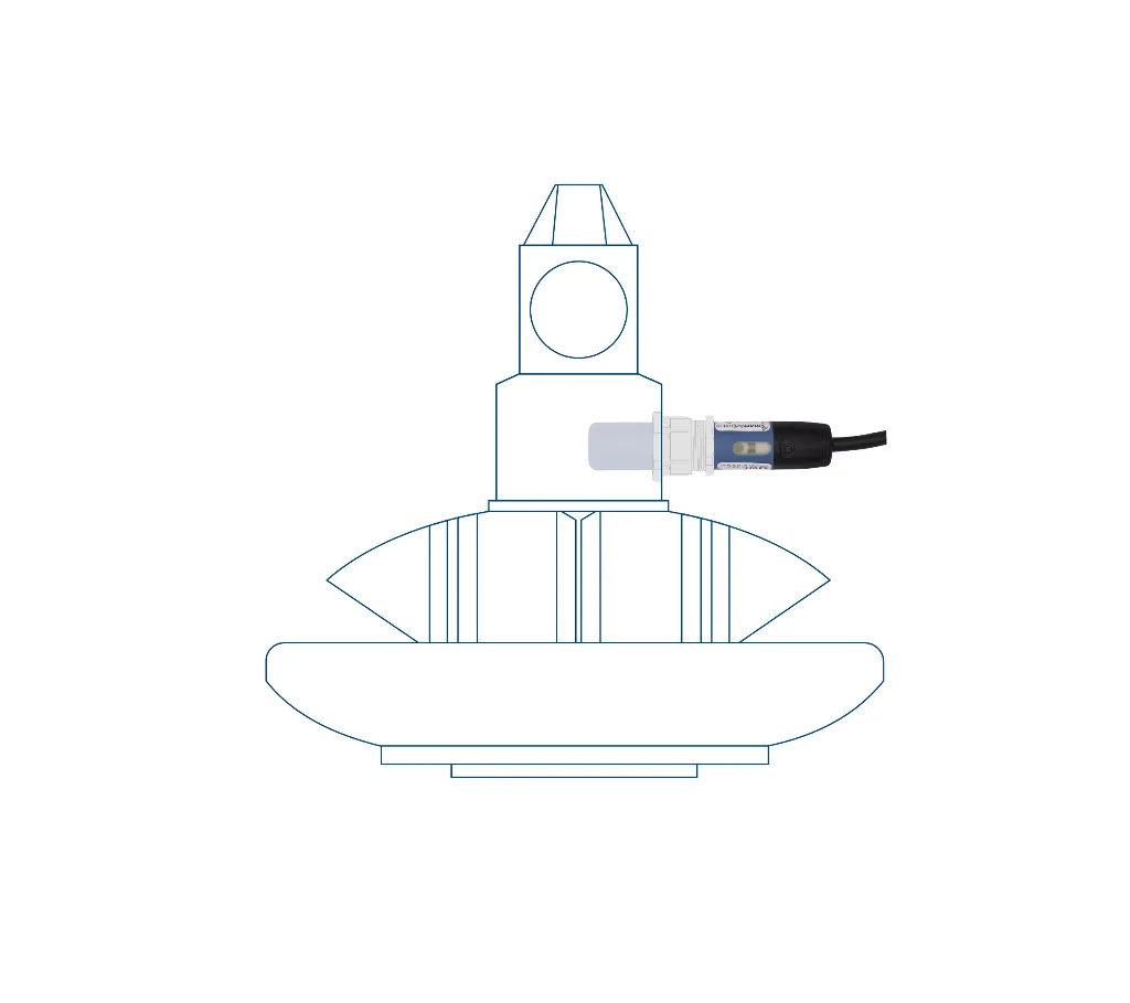 DOL 26 small capacitive sensor side-mounted on feeder cone diagram