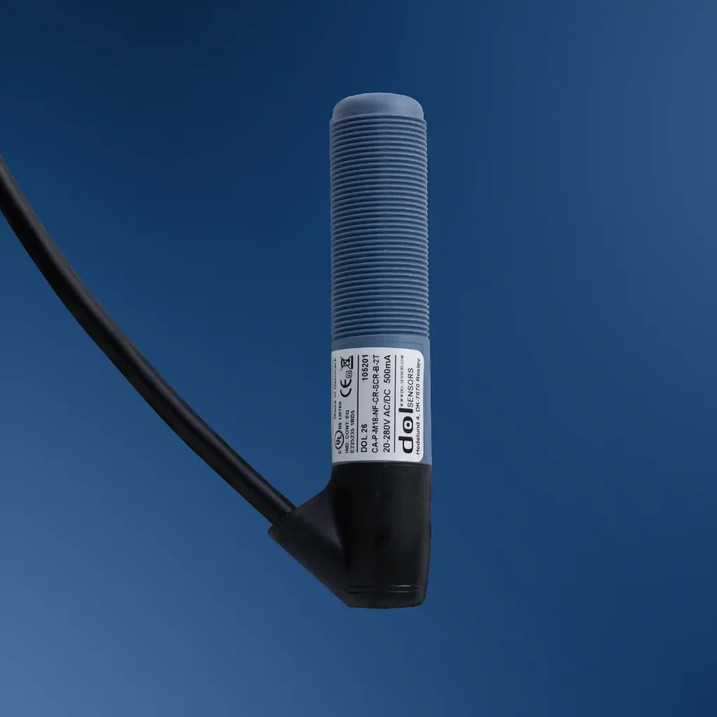 DOL 26 small capacitive sensor, M-thread cylindrical body with cable