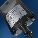 DOL 20 capacitive sensor close-up of label and wiring